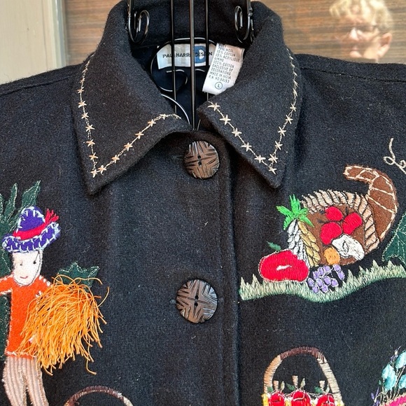 🍁Vintage Paul Harris Design Embroidered Fall/Harvest Themed Vest Size L EUC 🍁 - Picture 5 of 15